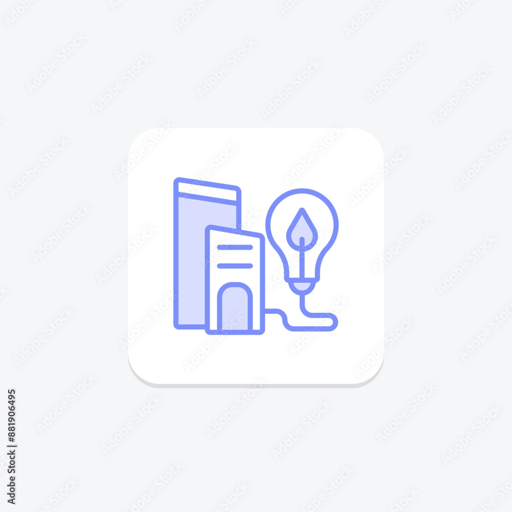 Green City Solutions duotone line icon , vector, pixel perfect, illustrator file Green City Solutions duotone line icon , vector, pixel perfect, illustrator file