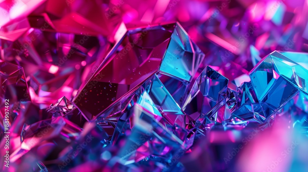 Crystalline effect background with vibrant Holi-inspired colors and reflective highlights Crystalline effect background with vibrant Holi-inspired colors and reflective highlights