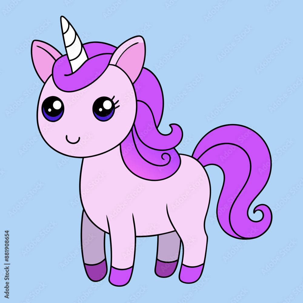 Naklejka premium Unicorn icon vector art illustration on white Background