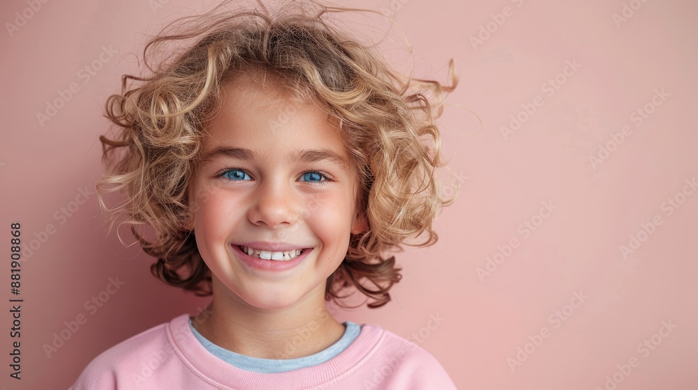 portrait of happy smiling 10 yo boy wearing pastel pink sweatshirt isolated on solid color background. portrait of happy smiling 10 yo boy wearing pastel pink sweatshirt isolated on solid color background.