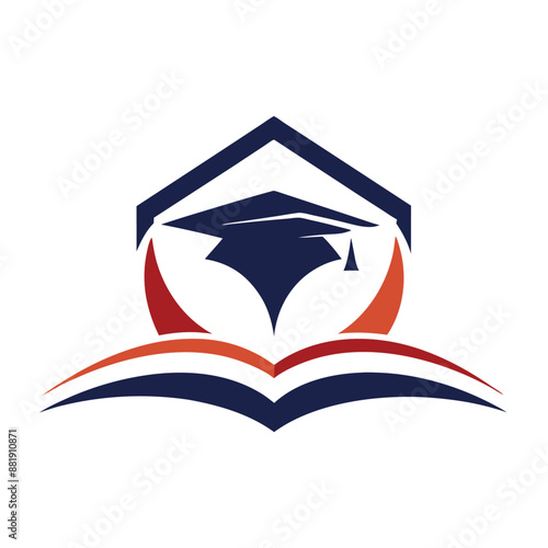 academic logo design vector template. school college logo, university logo, institute logo, educational logo, library logo, teaching logo, book shop, varsity