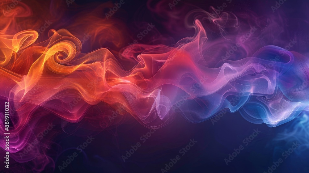 Vivid neon tendrils in a dark flowing abstract background Vivid neon tendrils in a dark flowing abstract background