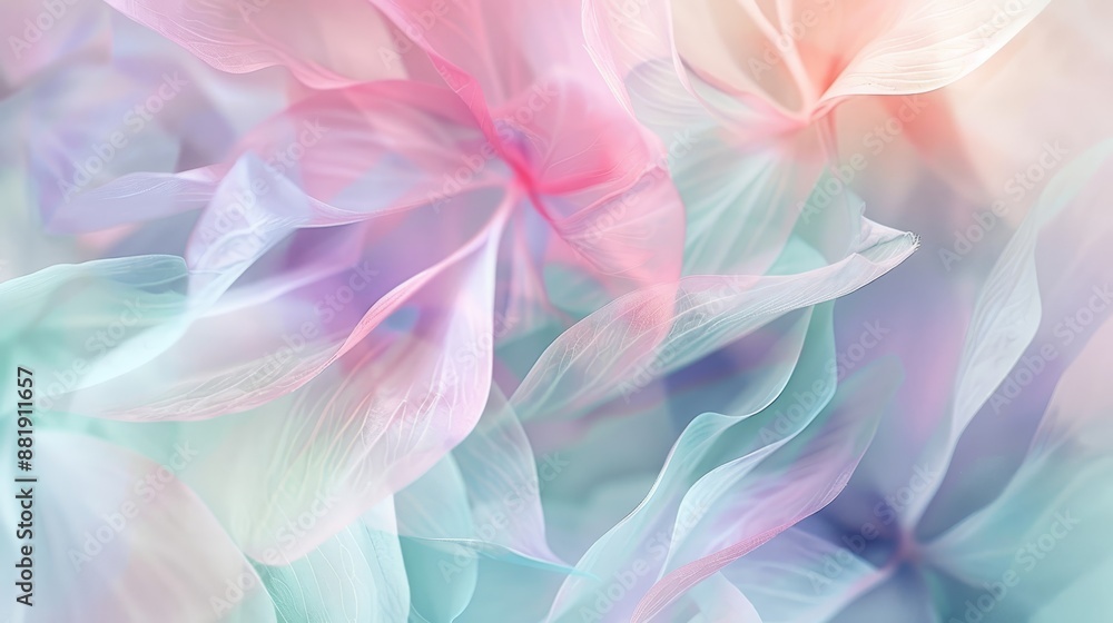Pastel petal textures creating a calming ethereal background Pastel petal textures creating a calming ethereal background