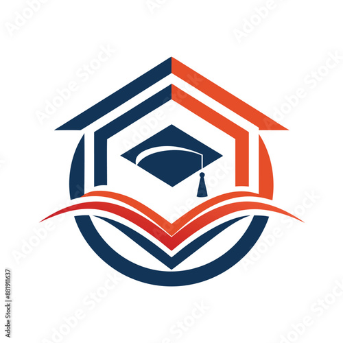 academic logo design vector template. school college logo, university logo, institute logo, educational logo, library logo, teaching logo, book shop, varsity