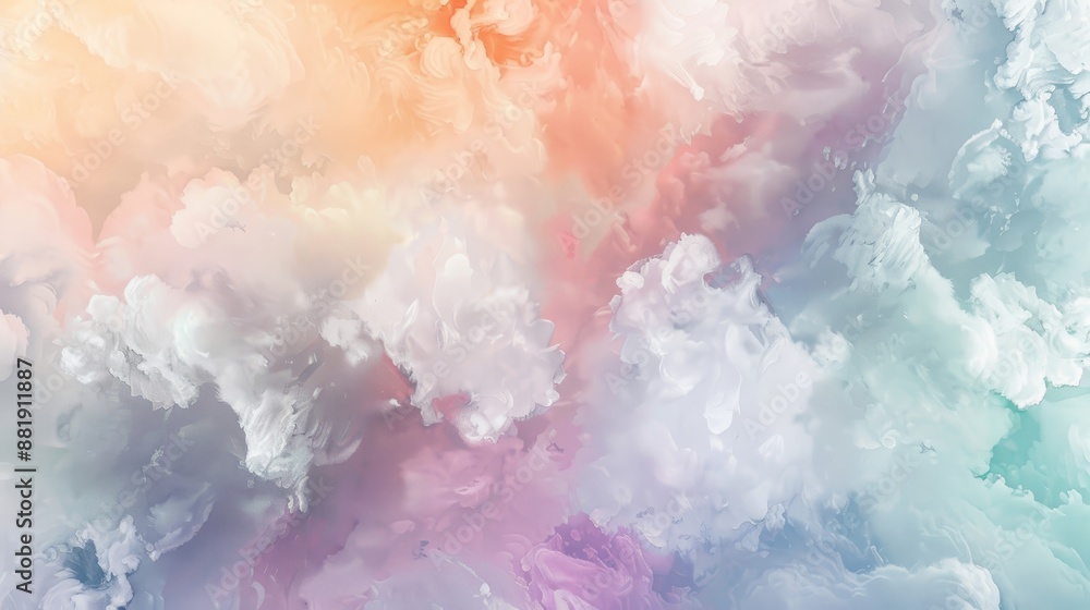 Dreamy wallpaper with glowing pastel cloud formations and ethereal feel Dreamy wallpaper with glowing pastel cloud formations and ethereal feel