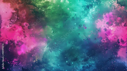 Abstract background with splattered neon powder colors and soft edges