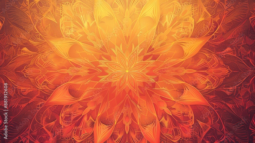 Bonfire colored mandalas with a soft gradient background for wallpaper