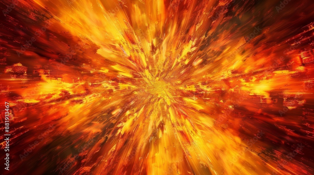 Radial burst patterns in vibrant bonfire colors creating a hypnotic effect Radial burst patterns in vibrant bonfire colors creating a hypnotic effect