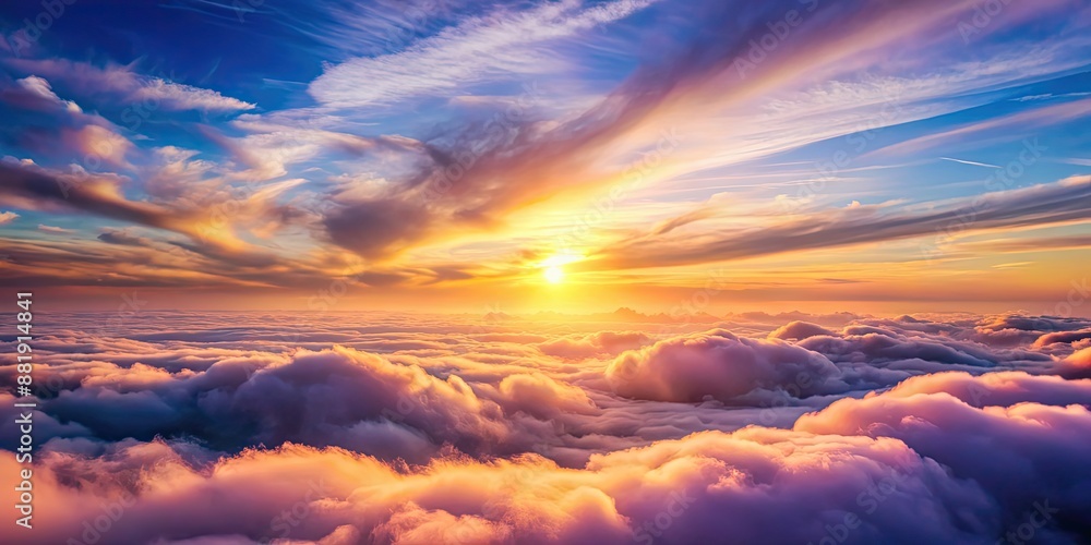 Romantic and beautiful sky with sea of clouds, romantic, beautiful, sky, clouds, scenic, serene, tranquil, peaceful Romantic and beautiful sky with sea of clouds, romantic, beautiful, sky, clouds, scenic, serene, tranquil, peaceful