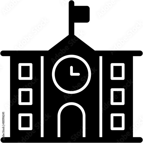 Vector Icon School, Classroom, Buildings, Campus, Monuments