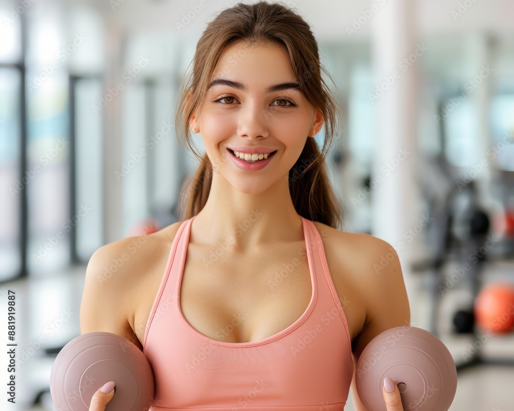 Cheerful Woman Exercising with Weights, Energetic Fitness Routine, Happy Workout, Positive Energy, Lively Gym Session, Smiling and Fit, Healthy Lifestyle, Active Woman, Weight Training, Gym Cheerful Woman Exercising with Weights, Energetic Fitness Routine, Happy Workout, Positive Energy, Lively Gym Session, Smiling and Fit, Healthy Lifestyle, Active Woman, Weight Training, Gym