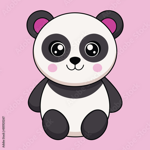 The cute panda vector graphic is perfect for digital use and printable designs.