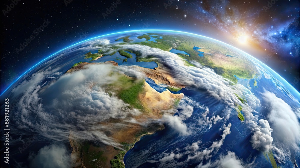 Planet Earth from space with visible clouds and oceans, earth, planet, space, globe, clouds, oceans, blue, beautiful Planet Earth from space with visible clouds and oceans, earth, planet, space, globe, clouds, oceans, blue, beautiful