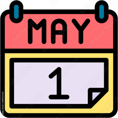Vector Icon Labor Day, Calendar, Labor, 1 May, Event