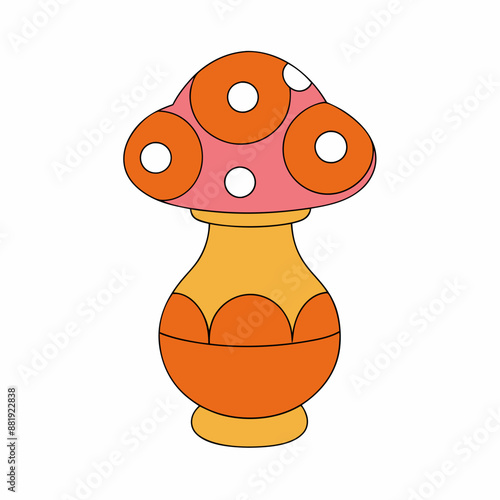 Mushrooms in a vase  cartoon vector