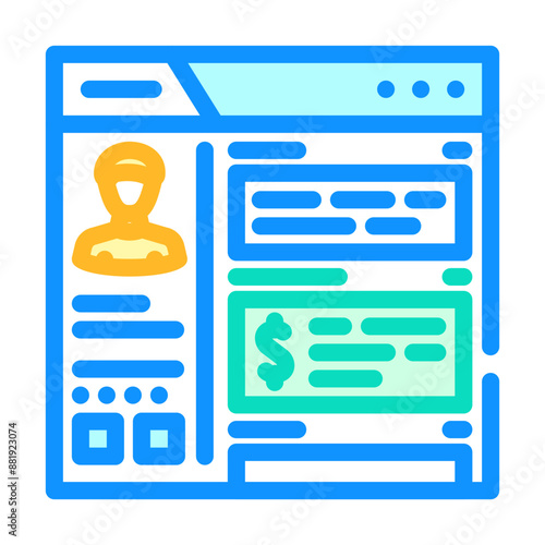 blog monetization color icon vector. blog monetization sign. isolated symbol illustration