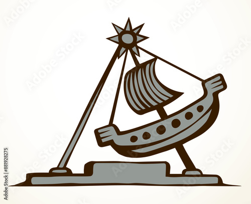 Swinging boat. Entertainment vector drawing
