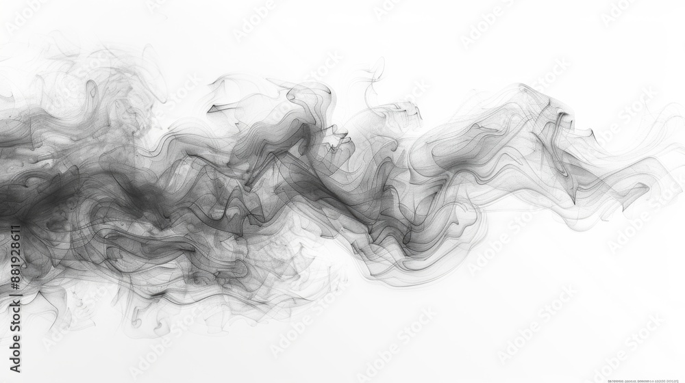 Fototapeta premium Simple pencil drawing of minimalist smoke.