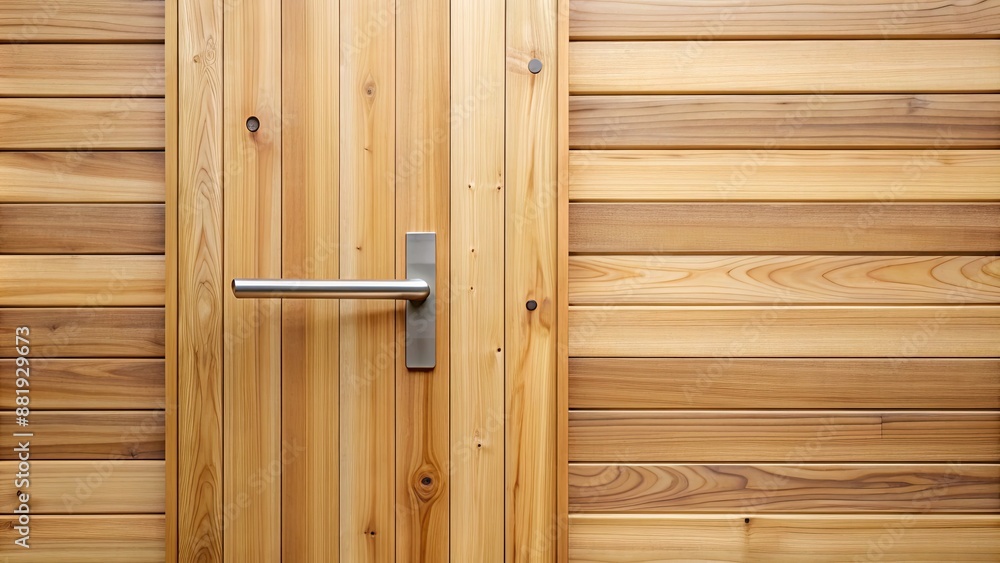 Warm and natural wooden wall and door with a modern handle, wood, door, wall, natural, warm, interior, home, design Warm and natural wooden wall and door with a modern handle, wood, door, wall, natural, warm, interior, home, design