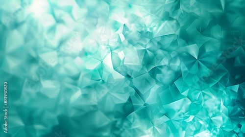 Kaleidoscope of soft interlocking shapes in teal and aqua gentle light flares and misty edges give an abstract feel