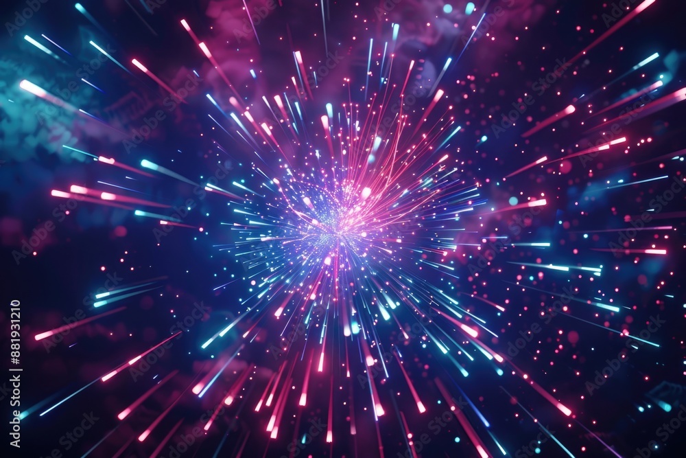 Fototapeta premium Fireworks in Dark Sky