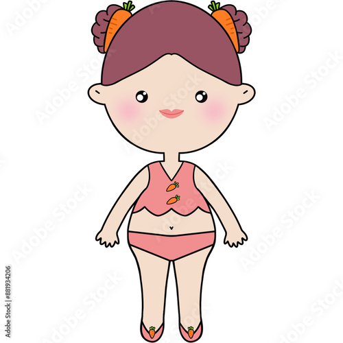 Girl in carrot bikini
