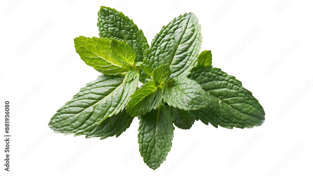 A visually appealing image featuring fresh mint leaves floating in mid-air against a transparent background. A visually appealing image featuring fresh mint leaves floating in mid-air against a transparent background.