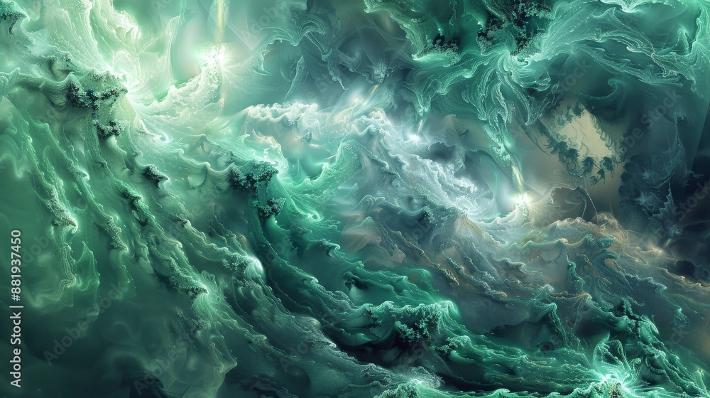Emerald green and stormy gray background with intricate forest patterns Emerald green and stormy gray background with intricate forest patterns