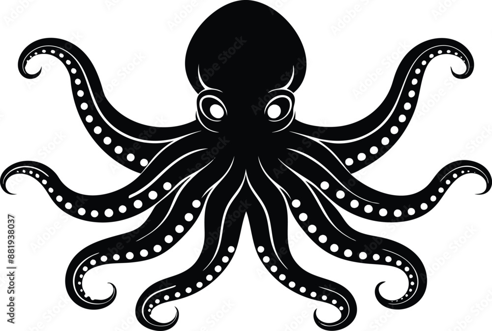 octopus silhouette, octopus icon vector illustration octopus silhouette, octopus icon vector illustration