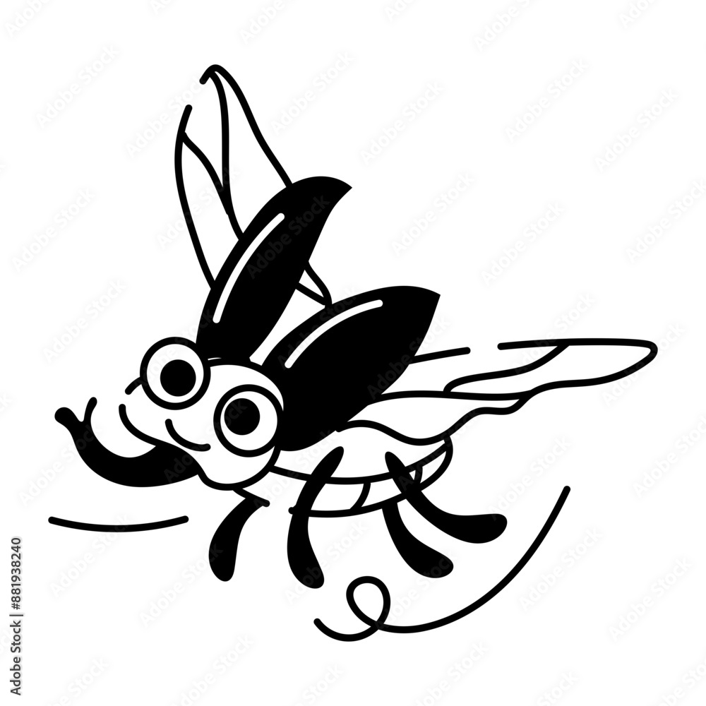 A sketchy style icon of rhinoceros beetle A sketchy style icon of rhinoceros beetle