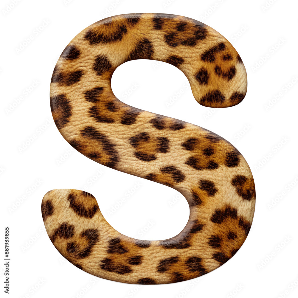 Leopard print letter 'S' isolated on transparent background with clipping path cut-out
Leopard print letter 'S' isolated on transparent background with clipping path cut-out