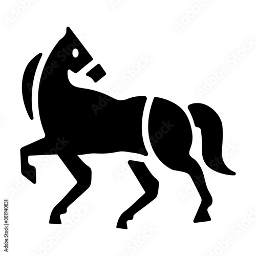 Filled style icon of equus ferus 