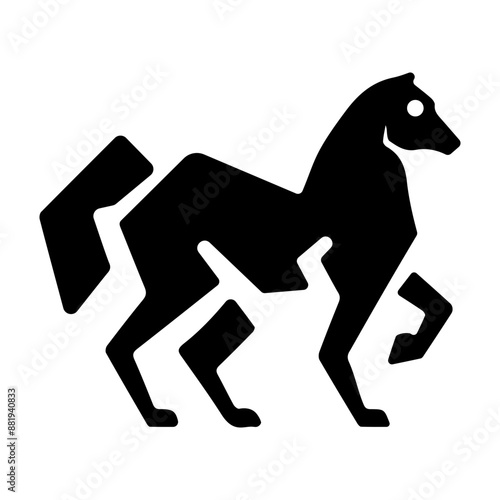 A solid icon of horse animal 