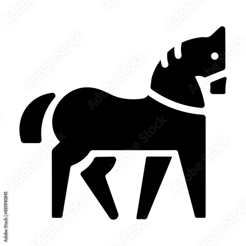 Equus przewalskii icon in solid style 