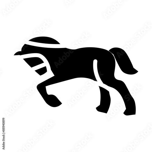 A glyph style icon of stallion 