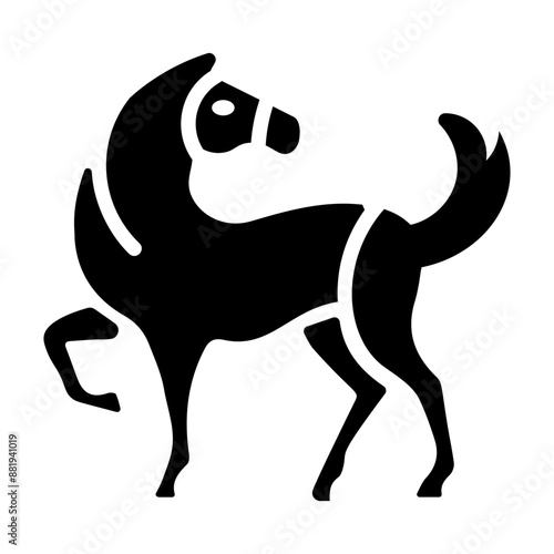 A solid icon of farm horse 
