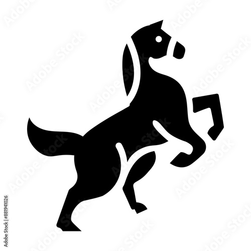A solid style icon of equestrian jumping 