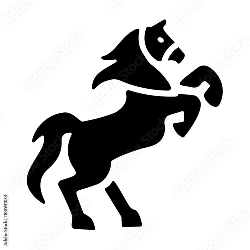 A solid style icon of equine jumping 