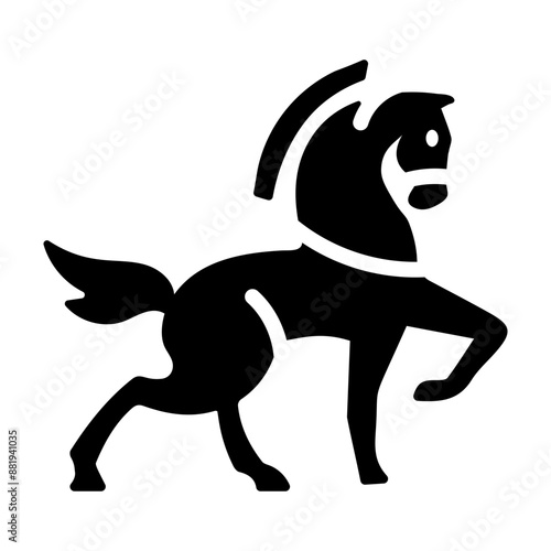 Filled style icon of equus ferus 