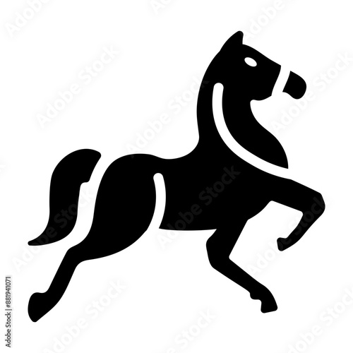 An icon of equus animal in solid style 