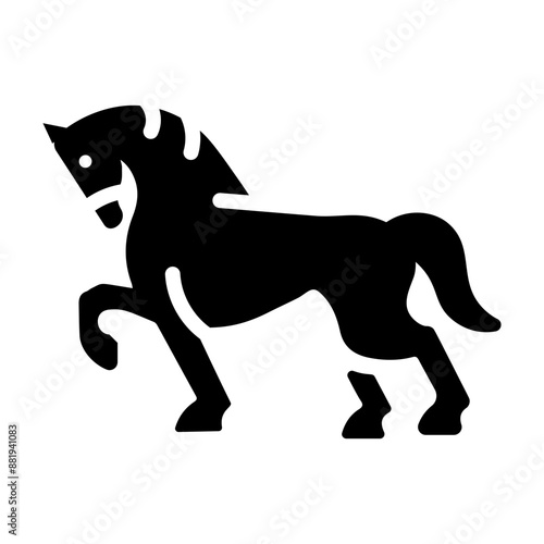 A solid icon of equus caballus