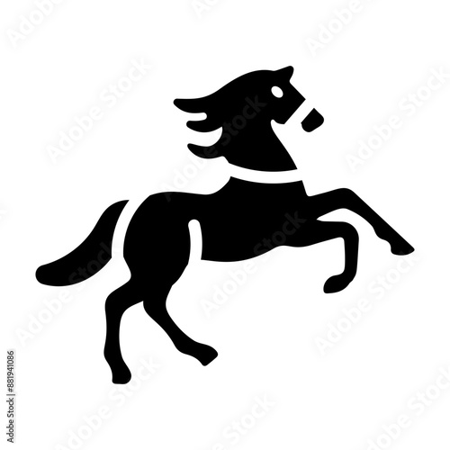 A solid style icon of equine jumping 