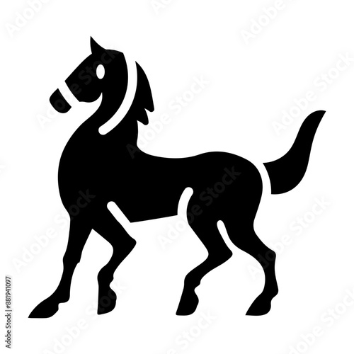 A glyph style icon of stallion 