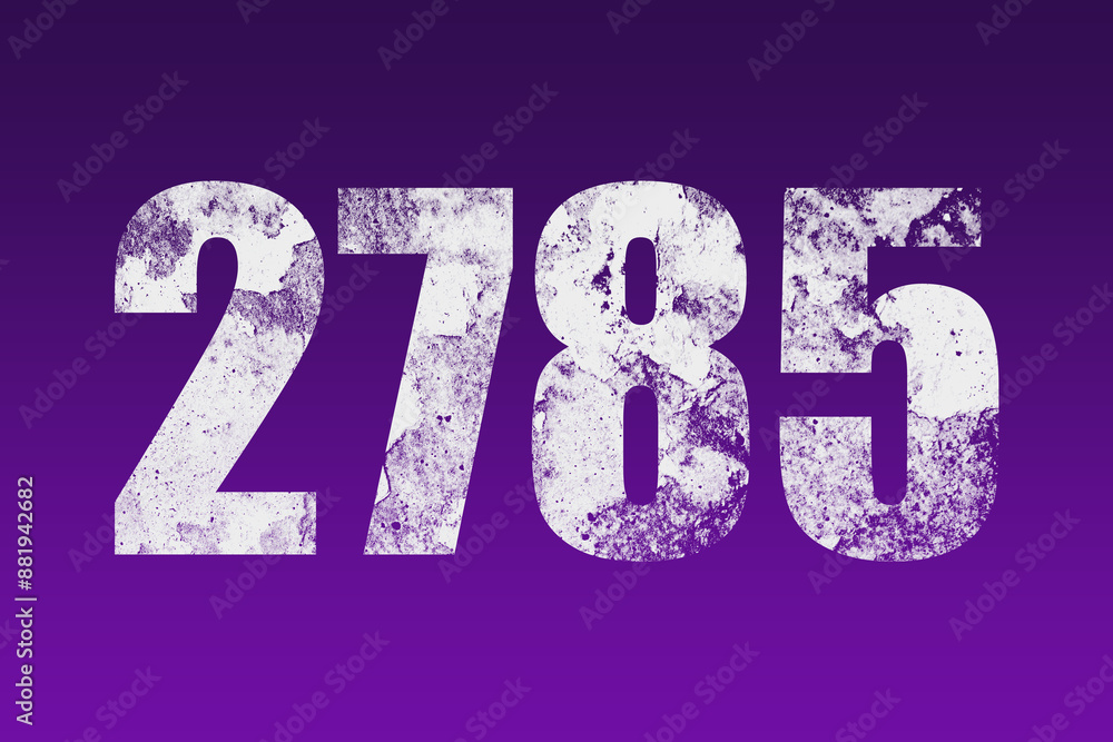 flat white grunge number of 2785 on purple background. flat white grunge number of 2785 on purple background.