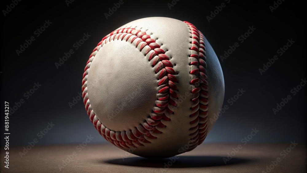 A lone baseball rotating smoothly in a seamless 360-degree loop on a mysterious dark background, showcasing its stitches. A lone baseball rotating smoothly in a seamless 360-degree loop on a mysterious dark background, showcasing its stitches.