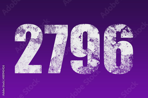 flat white grunge number of 2796 on purple background. 