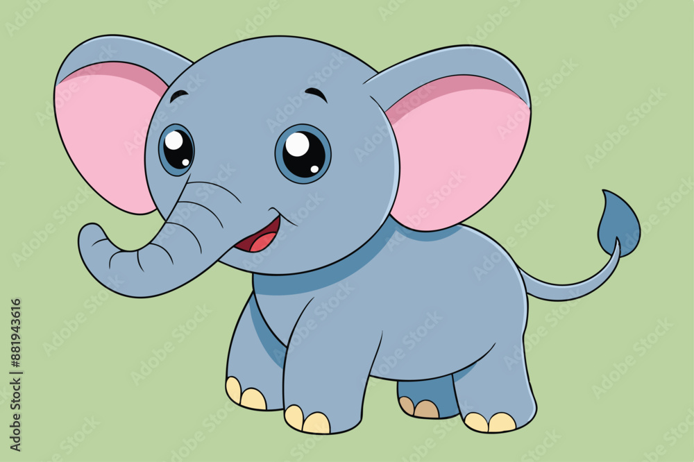 Cartoon Cute Baby Elephant - Adorable and Playful Vector Illustration Cartoon Cute Baby Elephant - Adorable and Playful Vector Illustration