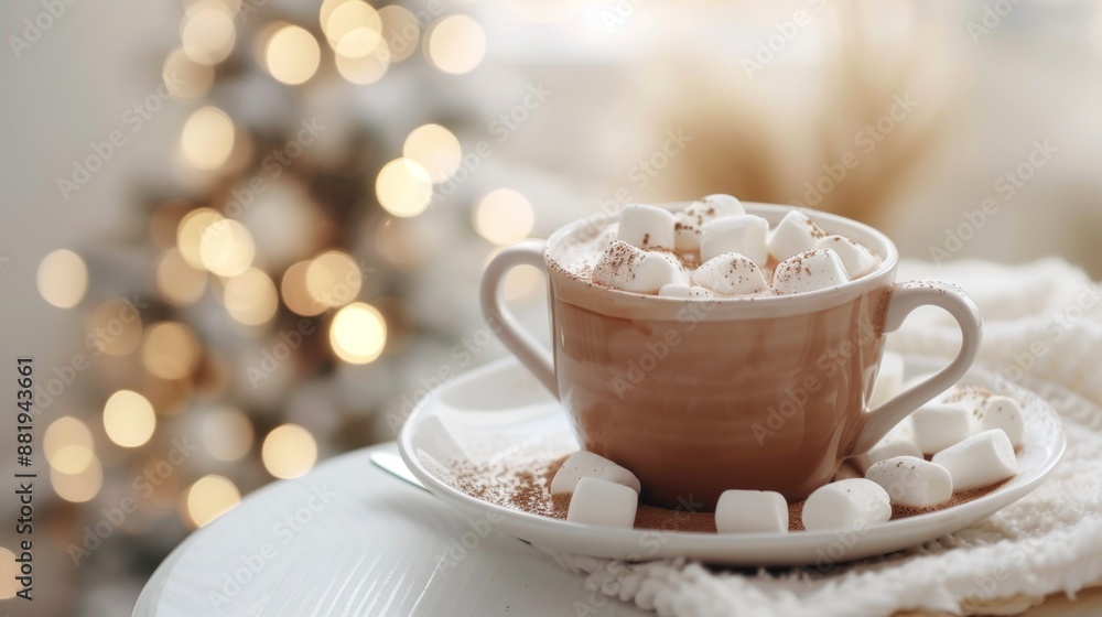 Hot Chocolate With Marshmallows on a Winter Day Hot Chocolate With Marshmallows on a Winter Day