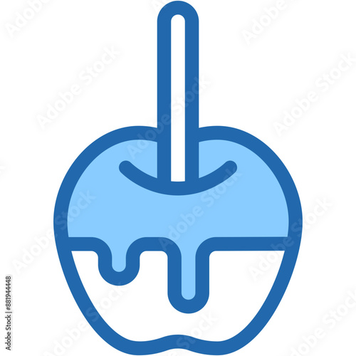 Vector Icon Caramelized Apple, creamed, fruits, sugar, healthy