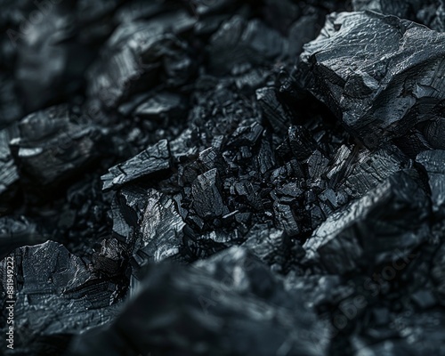 Photo of coal background. A heap of black natural coal